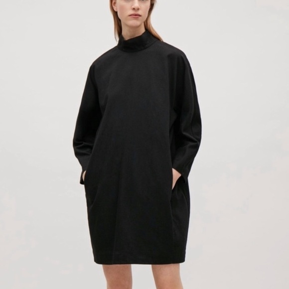 COS Dresses & Skirts - COS High Neck Black Dress with Pockets NEW WITH TAGS SIZE 8